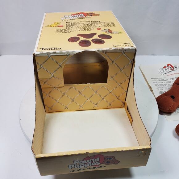 Vintage 1980 Tonka Pound Puppies Original w/ Box + Papers 14 Inch Long - Picture 8 of 12